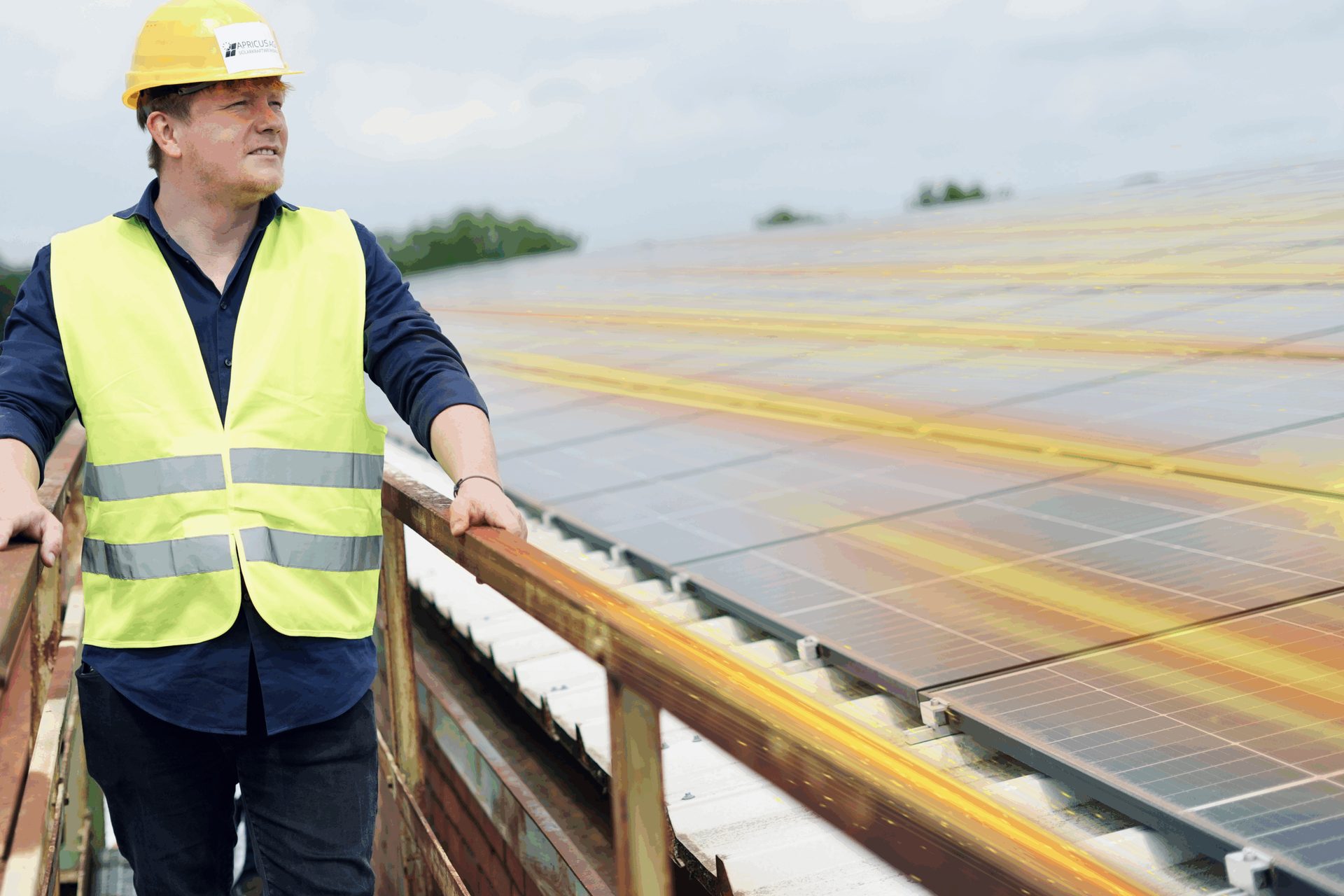 Team der Apricus Solar AG auf einem Solarkraftwerk